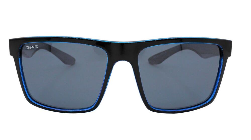 Mens Performance Wayfarer Neon Blue Hybrid Frame Smoke Lens Sport Sunglasses New